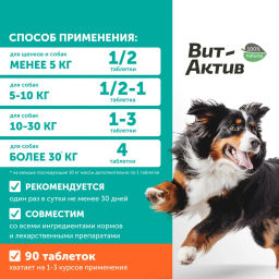 Витамин Вит-Актив СК-Х Хондро д/собак и кошек 90 таб., 6 уп.блок, Фармакс  фото 4