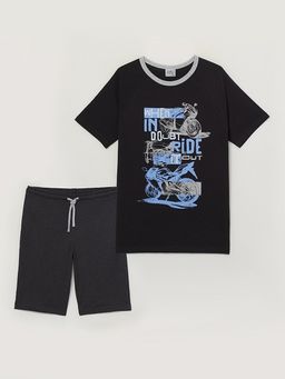 CRB wear/FWXM 90009-22 Комплект мужской (футболка, шорты), черный/Ex.Cherubino