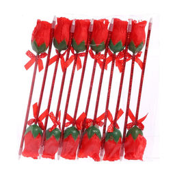 Цена за 12 шт. Ручка-прикол Calligrata Роза, синий стержень, шариковая, МИКС