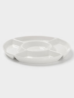 Менажница Доляна White Label, 5 секций, d=25.5 см, фарфор, белая