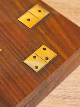 Настольная игра «Домино», 11×11.5×4 см, дерево шишам, латунь