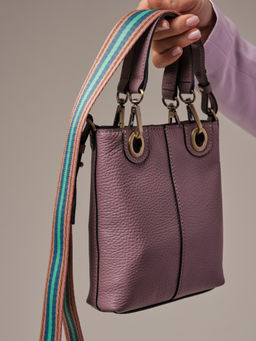 Сумка кожаная кросс-боди Deboro 30347 лиловая тень