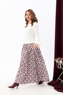 Костюм NIKVA н557-5 молоко+ромбы бордо  фото 3