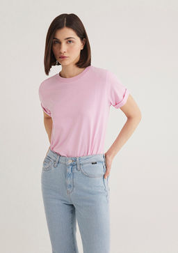 Lila Basic Tisort - Mavi фото 4