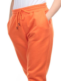 M045 ORANGE Брюки спортивные женские на флисе (100% хлопок) 7986 - Fashion фото 4