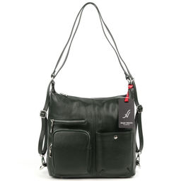 Женская кожаная сумка-рюкзак Sergio Valentini SV-90121 Блекиш Грин  фото 2