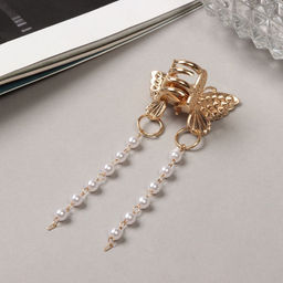 Цена за 6 шт. Крабик для волос «Милада», бусы, 2.5 см, золото