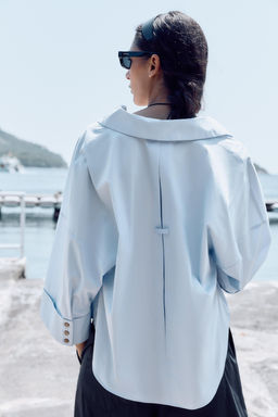 WIDE-SLEEVE POPLIN SHIRT - Zara фото 23