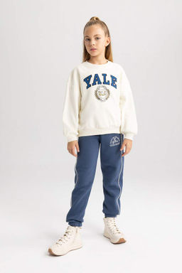 Толстовка свободного кроя с круглым вырезом для девочек Yale University - Defacto фото 2