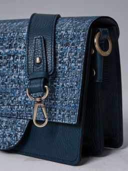 Сумка кожаная Deboro 30574 синяя волна