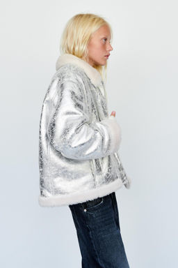 METALLIC DOUBLE-FACED JACKET - Zara фото 10