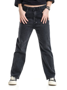 Джинсы чёрные для девочки 33-1095 черный