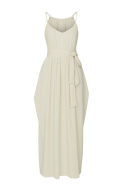 Bej Dokuma Buzgulu Maxi Plaj Elbise TBESS25EL00086