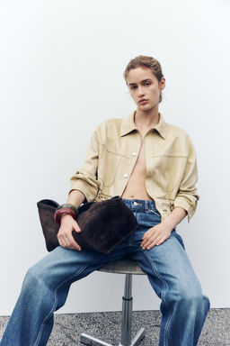 OPENWORK FAUX SUEDE JACKET - Zara фото 2