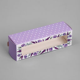 Цена за 5 шт. Коробка для макарун, кондитерская упаковка «Лаванда», 18 х 5.5 х 5.5 см