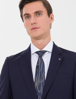 Темно-синий приталенный костюм - Cacharel фото 2