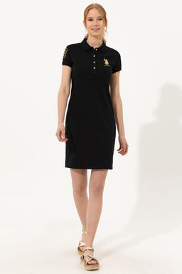 Женское черное вязаное платье - U.s. polo assn фото 7