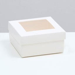 Цена за 5 шт. Коробка складная, крышка-дно,с окном, белая, 10 х 10 х 5 см