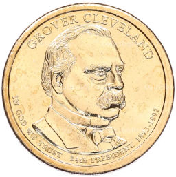 Монета 1 доллар 2012 года (Р) США 24-й президент США Гровер Кливленд