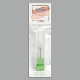 Фреза керамическая для маникюра «Конус скруглённый», крупная нарезка, 6×14 мм, в пластиковом футляре, белая