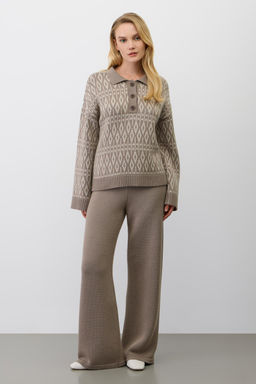 ЕВ 452/ш/серо-коричневый брюки жен