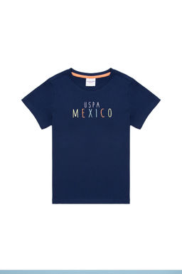 Темно-синяя футболка для мальчиков с круглым вырезом - U.s. polo assn фото 2