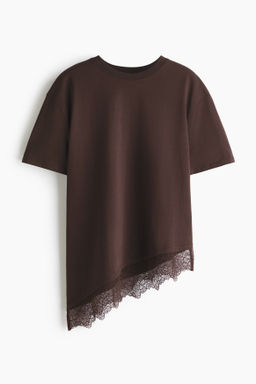 Camiseta con bajo asim?trico de encaje - H&m фото 3