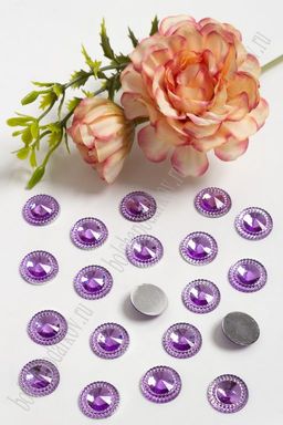 Стразы "Круг-декор" 14 мм (100 шт) SF-798, фиолетовый