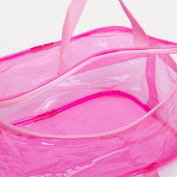 Косметичка-сумка на молнии для бассейна, большая, с ручками, прозрачная/розовый - Simaland фото 5
