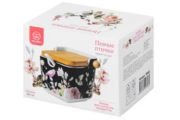 Банка д/сыпучих продуктов 250 мл 12*9,5*9 см Певчие птички на черном NEW BONE CHINA - Elan gallery фото 12