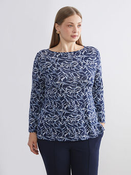 Bisiklet Yaka Desenli Bluz
