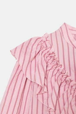 STRIPED SHIRT WITH RUFFLES - Zara фото 8