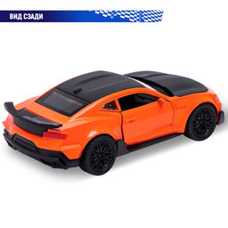 Машинка металлическая Спорт, инерция, открываются двери, багажник, цвет оранжевый - Автоград фото 4