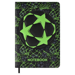 Записная книжка, А5, 96 л., арт. 65106/ 15 ФУТБОЛЬНЫЙ МЯЧ (кожзам: 146x211 мм, твёрдый переплёт с по