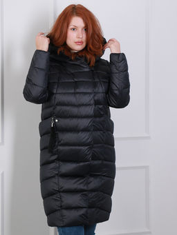 Пальто с капюшоном и меховым брелком - Almond фото 8