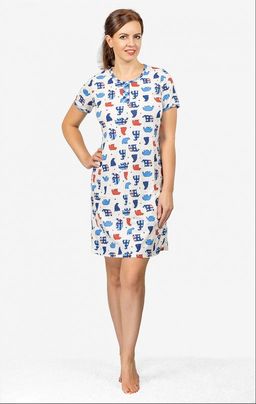 Сорочка с рукавом, голубой (517-1)