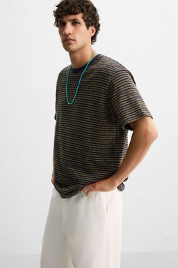 STRIPED JACQUARD T-SHIRT - Zara фото 5