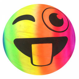 Мяч игровой Смайлик д18см, радужный, ПВХ (Китай)