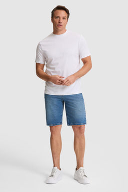 Erkek Beyaz Regular Fit Bisiklet Yaka Basic Ti__rt