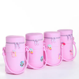 Сумка детская на молнии, наклейки МИКС, цвет сиреневый