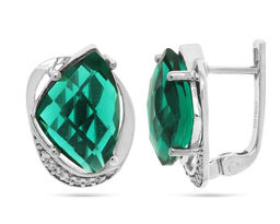 Серьги из серебра аквамарин выращ., Нирвана