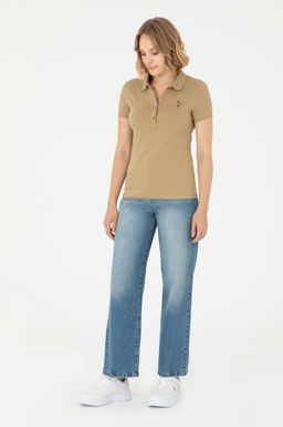 Женская футболка цвета хаки - U.s. polo assn фото 4