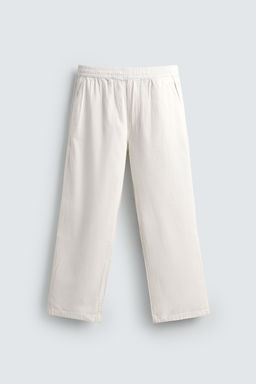 PANTAL?N RELAXED FIT ESPIGA / Blanco