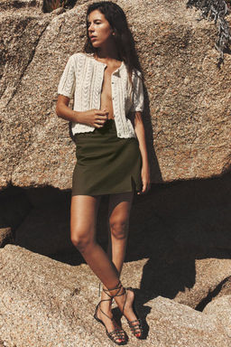 KNIT ROMANTIC TOP WITH LACE AND FAUX PEARLS - Zara фото 2