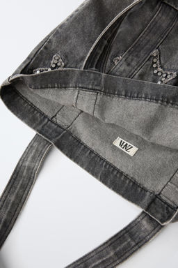 SHOPPER DENIM ESTRELLAS / Negro - Zara фото 4
