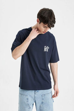 Comfort Regular Fit Rahat Kal?p Bisiklet Yaka Bask?l? K?sa Kollu Tisort - Defacto фото 2