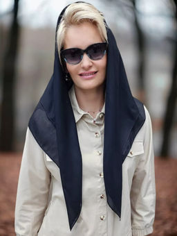 K13593 Платок 90/90 хлопок, вискоза ЧЕРНЫЙ