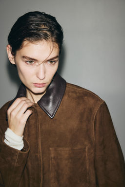 Chaqueta de ante con cuello camisero - H&m фото 6