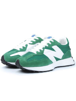 03-A327-11 GREEN Кроссовки мужские (натуральная замша, текстиль)