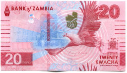 Банкнота 20 квача 2024 года Замбия
